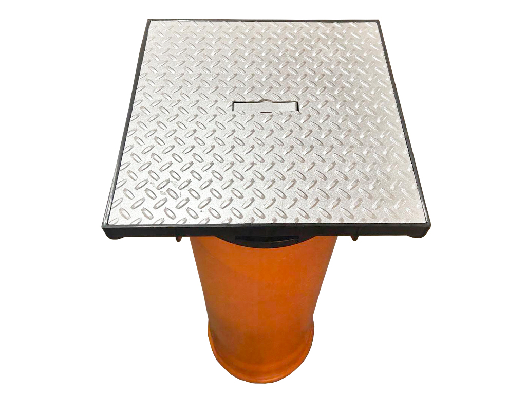 Set cadru cu capac din oțel zincat (403X403XH150mm) pentru țeava PVC cu diametru 315mm, clasa de sarcini B125